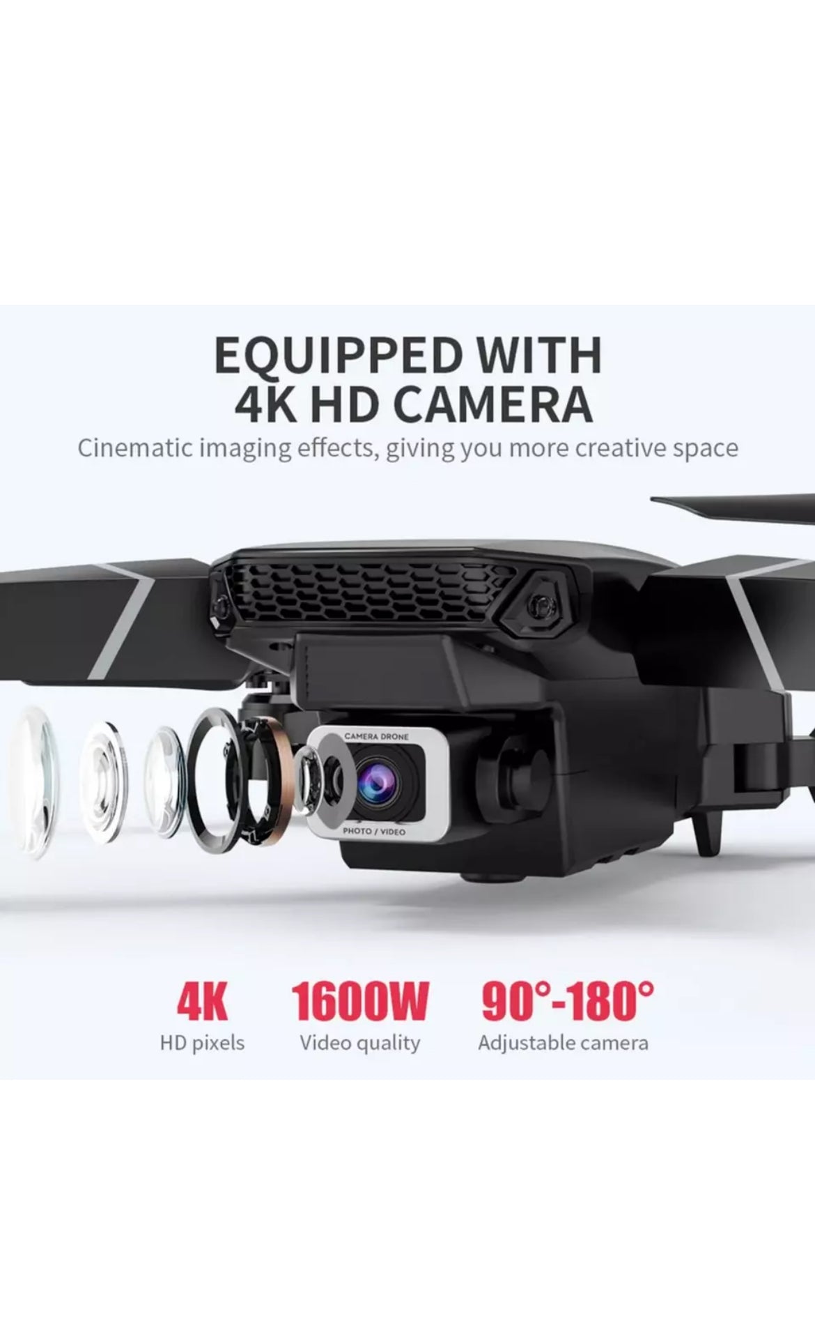 Faltbare Drohne mit 4K und drei Kameras für 360°-Panoramaaufnahmen