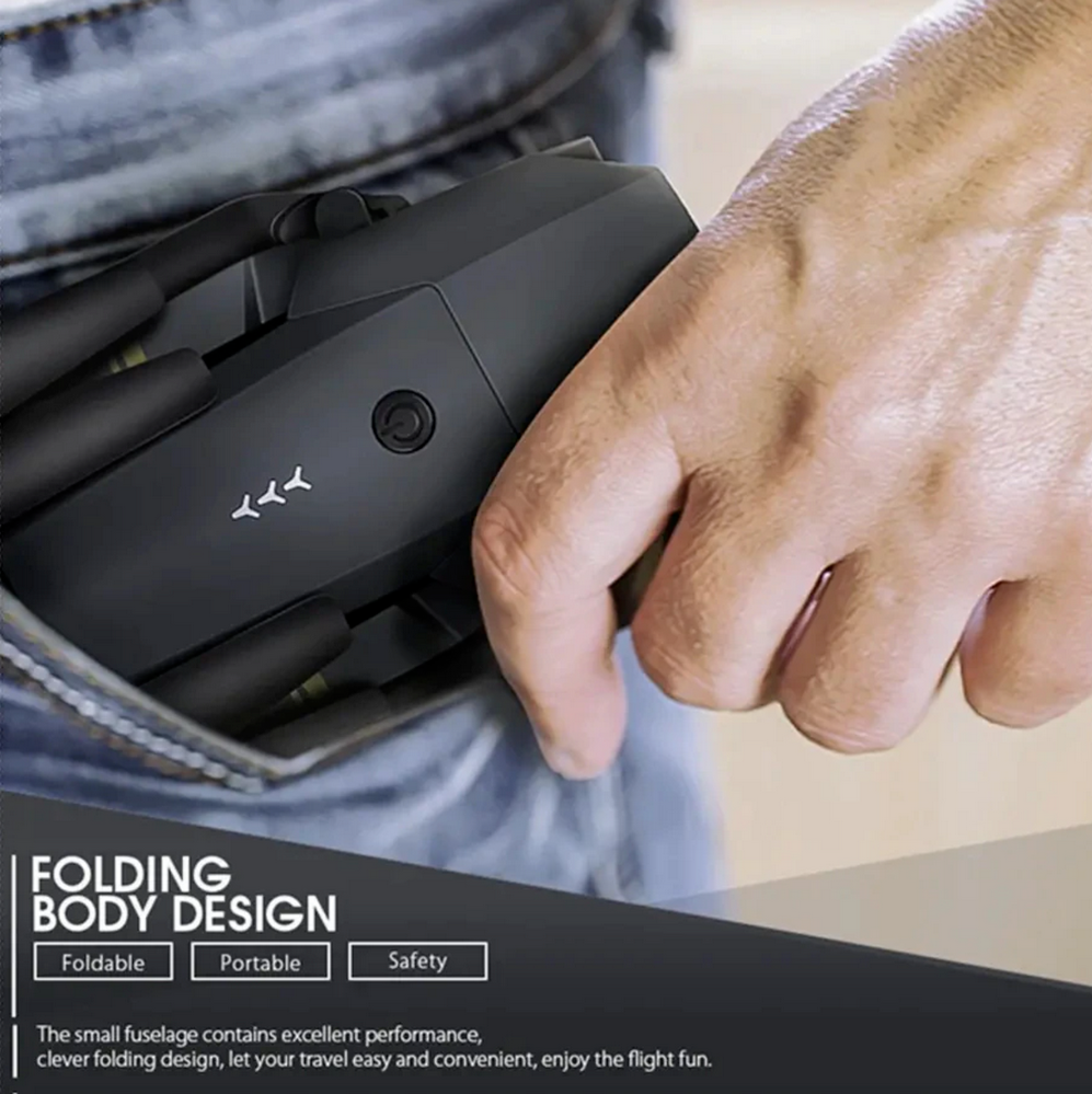 Mini-Drohne 4K Fold and Fly Quadcopter mit Kamera, Steuerung per Smartphone oder Fernbedienung, WiFi-Verbindung