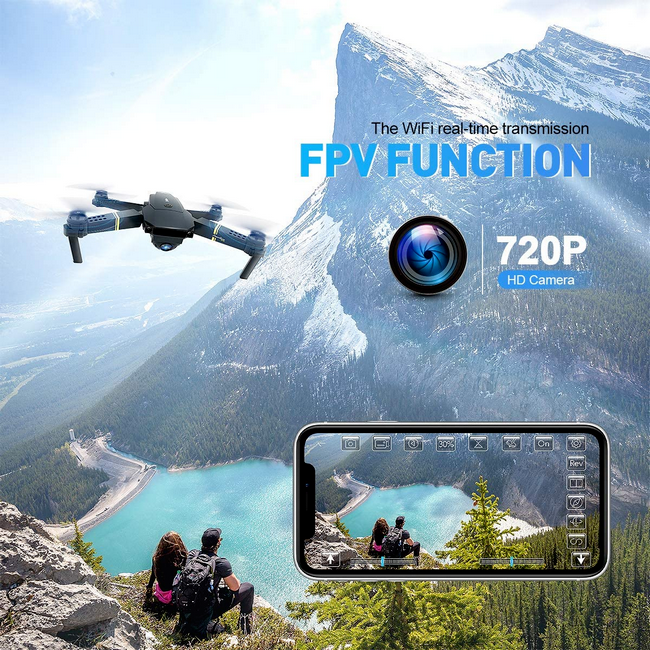Mini-Drohne 4K Fold and Fly Quadcopter mit Kamera, Steuerung per Smartphone oder Fernbedienung, WiFi-Verbindung